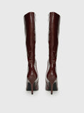 Alexx Knee High Boots Burgundy