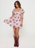 Lets Dance Mini Dress Cream Floral
