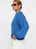 Harmony Balloon Sleeve Knit Sweater Blue