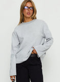 Settle Down Long Sleeve Top Grey White Stripe