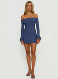 Taylon Off The Shoulder Mini Dress Navy