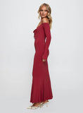 Lucillea Long Sleeve Maxi Dress Red