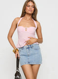 Nickei Denim Mini Skirt Light Wash