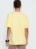 Wild Light Oversized Graphic Tee Yellow Pink