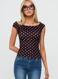 Cheirosa Off Shoulder Top Chocolate Pink