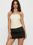Savour it Contrast Mini Skirt Black Polka Dot