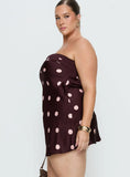 Phillipa Mini Dress Plum Pink Polka Dot Curve