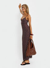 Glass Half Full Mesh Maxi Dress Plum Pink Polka Dot