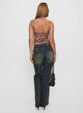Inverness Pinched Detail Mid Rise Wide Leg Jeans Tea