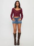Sukita Long Sleeve Top Burgundy