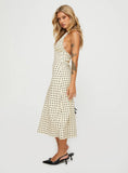 Kimbelle Halter Maxi Dress Cream Polka Dot