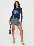 Allure 90s Mini Skort Faded Denim