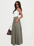 Cartmel Check Maxi Skirt Black Cream