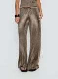 Gavrielle Jersey Wide Leg Pants Chocolate Cream Stripe