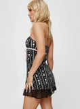 Odette Mini Dress Black Pink Floral