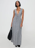 Pokey Maxi Dress Black White Stripe