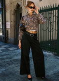 Naylor Mid Rise Wide Leg Jeans Washed Black Denim