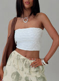 Fidget Strapless Top White
