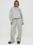 Princess Polly Hooded Sweatshirt Bubble Text Grey Marle Green