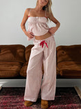 Chill Club Sleep Relaxed Pants Red White Stripe