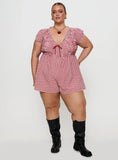 Wescott Gingham Playsuit Red White Curve