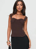 Kyrie Longline Corset Top Brown