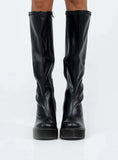 Coline Knee High Platform Boots Black
