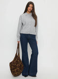Nadyna Collared Cardigan Grey Marle