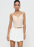 Dear London Bubble Hem Mini Skirt White