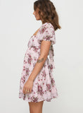 Lets Dance Mini Dress Cream Floral