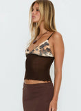 Willet Contrast Bust Cami Top Chocolate Leopard