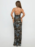 Saphrona V neck Maxi Dress Leopard