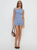 Ready To Party Frill Skort Blue Polka