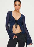 Everly Long Sleeve Top Navy
