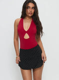 Sonsie Mini Skirt Black White Polka