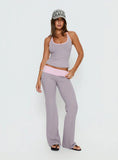 Kobee Jersey Flare Pants Slate Dusty Pink