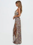 Sympathize Frill Split Maxi Dress Multi