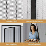 heavy duty magnetic screen door self sealing hands free mesh