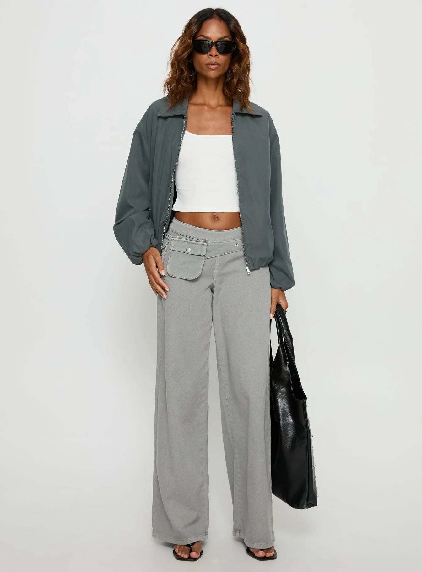 Donetta Collared Jacket Charcoal