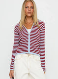 Superstars Zip Through Hoodie Blue Red Stripe