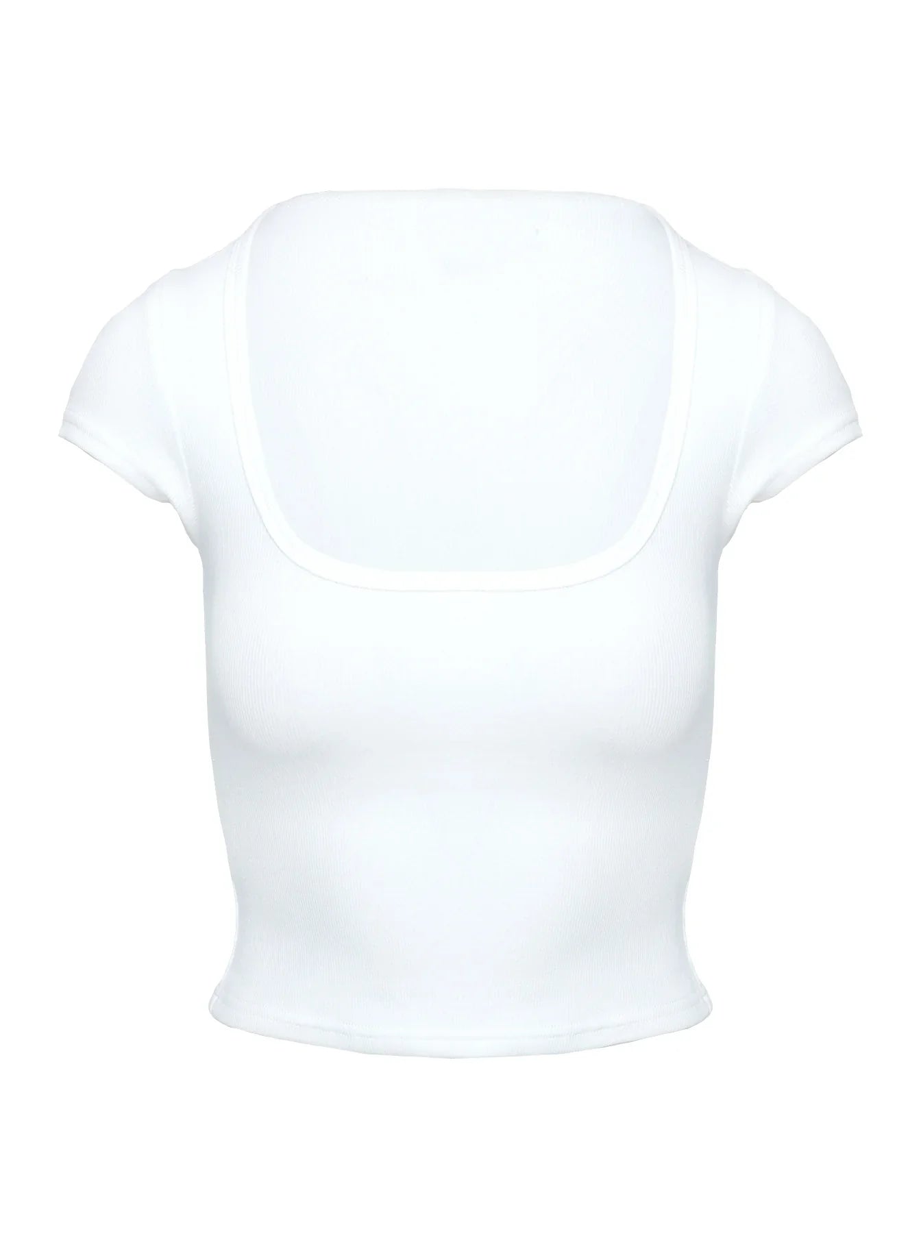 Baseline Square Neck Rib Top White