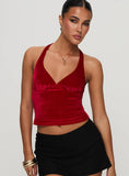 Tuberose Halter Top Red