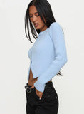 Suzu Long Sleeve Knit Top Blue