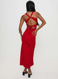 Mesmerise Halter Maxi Dress Red