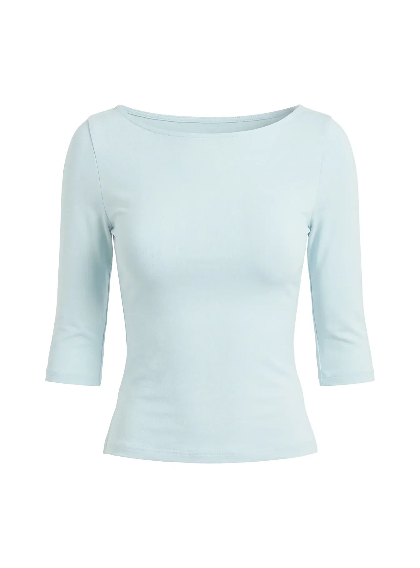 Daily Define Boatneck 3 4 Sleeve Top Icy Blue