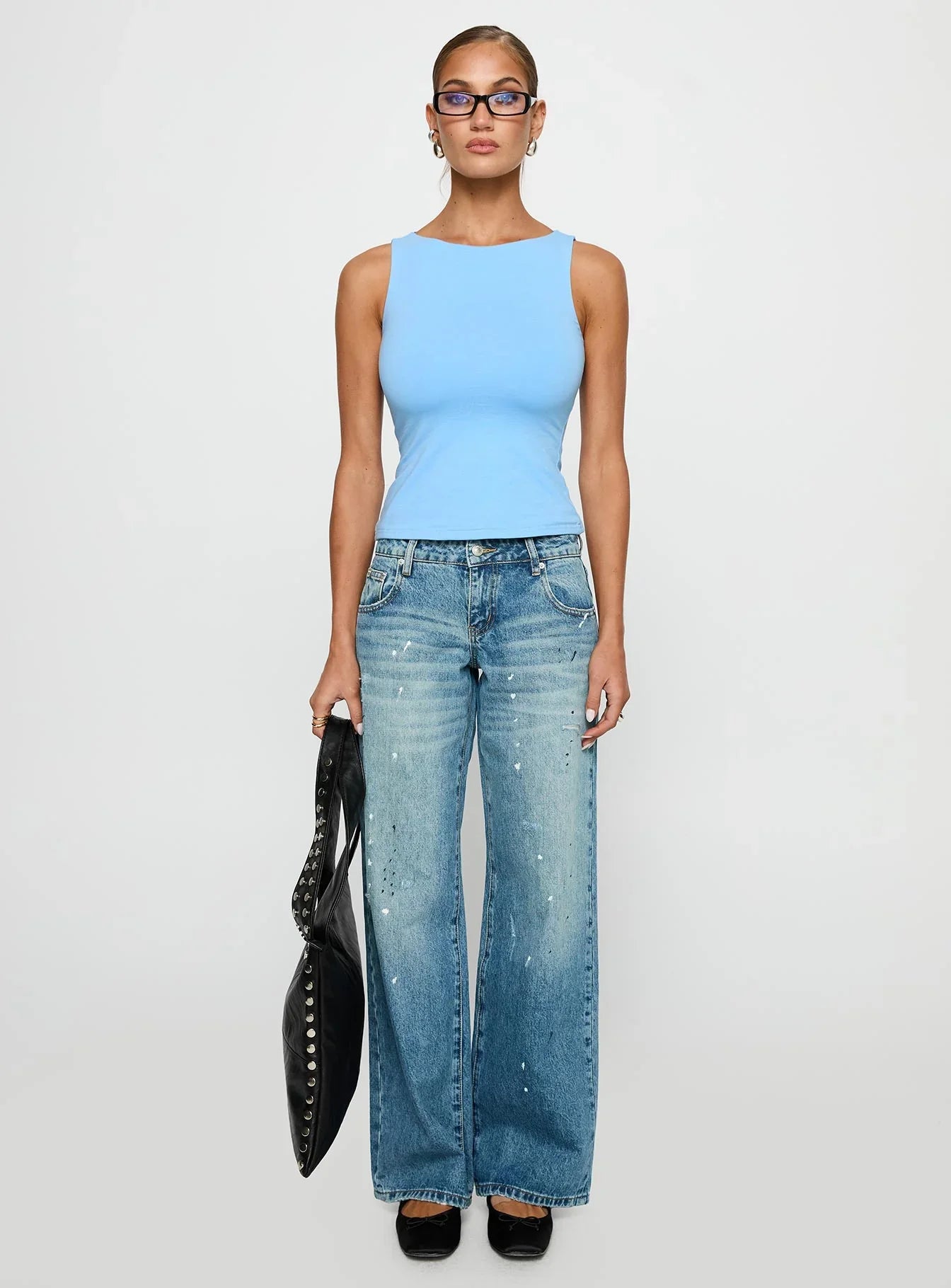 Lose Your Number High Neck Top Blue
