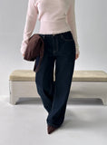Serenitia Mid Rise Relaxed Jeans Dark Raw Wash