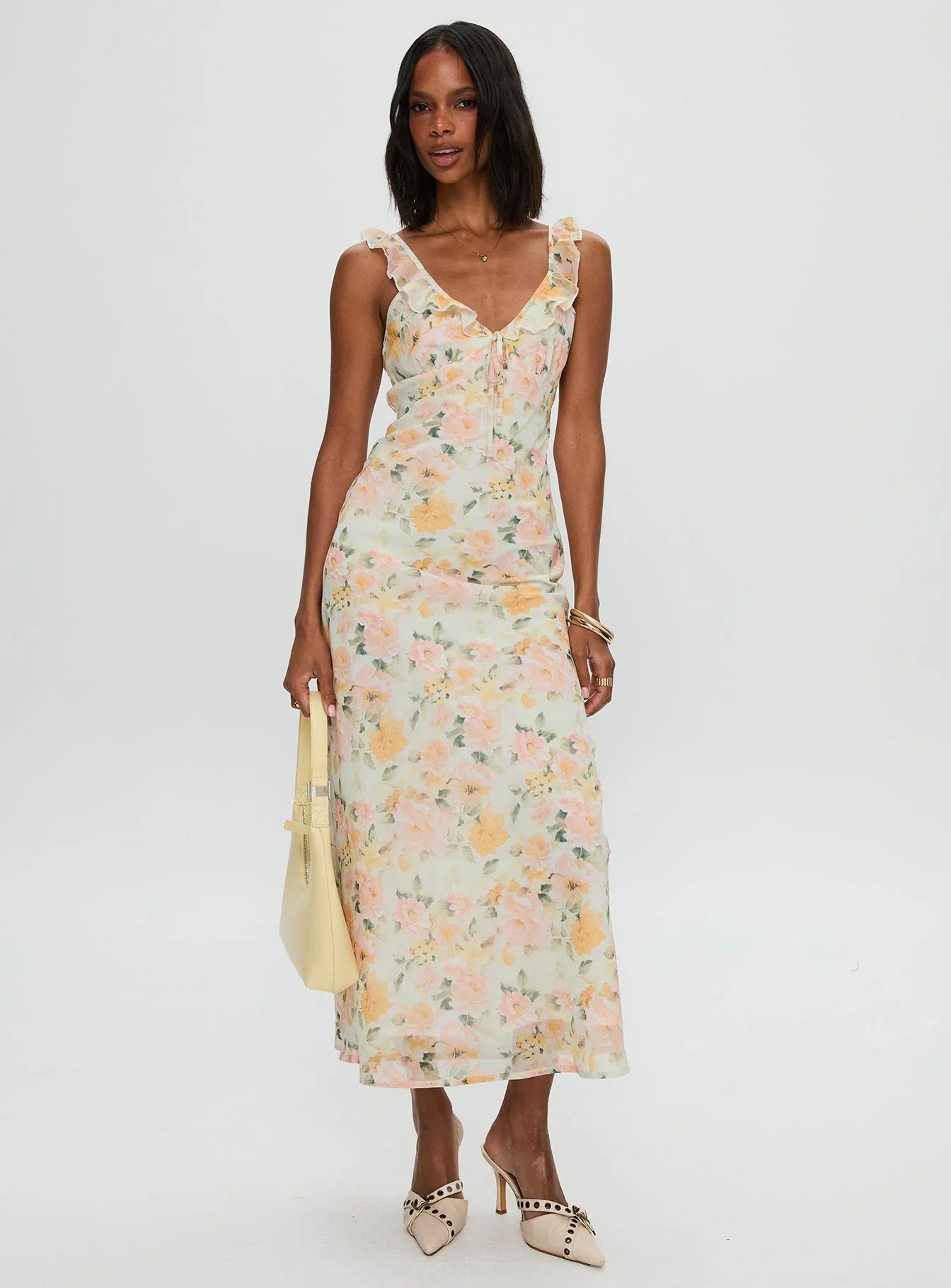 On A Wave Frill Detail Maxi Dress Multi