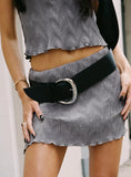The Other Side Belt Black Silver