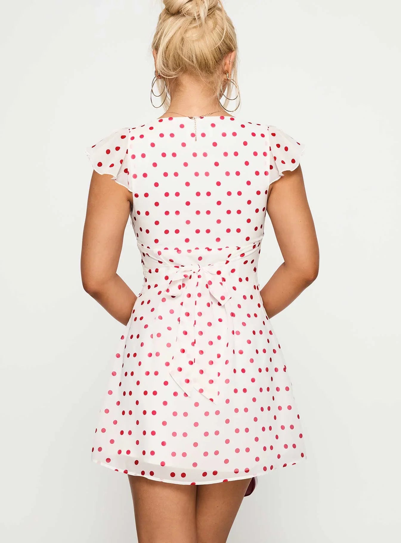 I Guess So Mini Dress White Burgundy